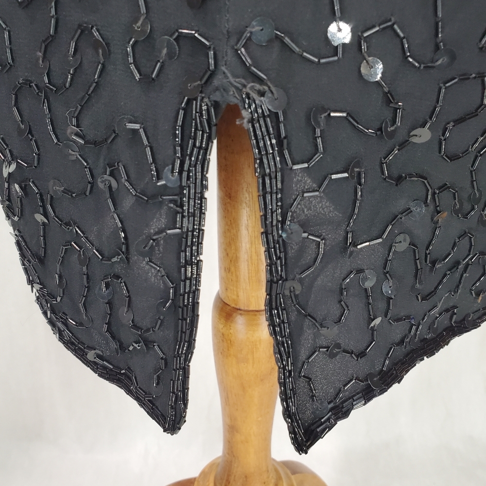 Vintage 100% Silk Robert Anthony Beaded Great Gatsby Inspired Cocktail Dress - Picture 9 of 15